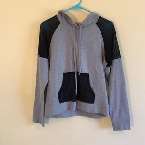 Grey Hoodie with Black Mesh